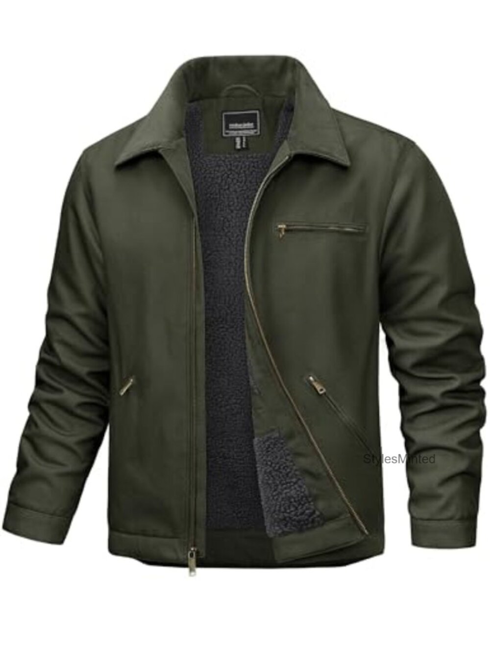Mens Waterproof Duck Canvas Sherpa Lined Work Utility Jacket Coat
